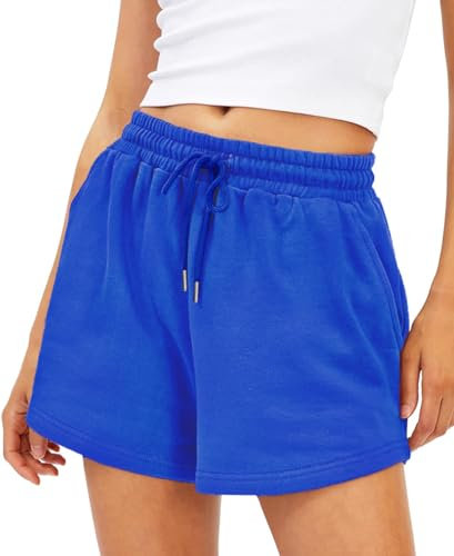 EBANKU Short de Sudation décontracté pour Femme Short de Course d'été Short de Sport Confortable Taille Haute avec Poches
