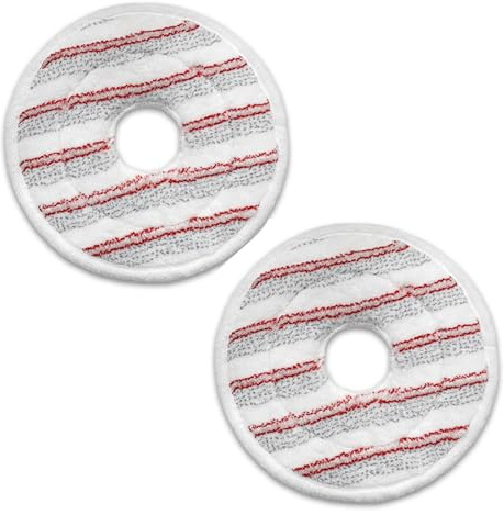 2 Pezzi Ricarica Serpillere in Microfibre per Vileda Spin and Clean Mop, Testa di Mocio di Ricambio Compatibile con Scopa Vileda Spin Mop e Set di Secchielli (Rosso)