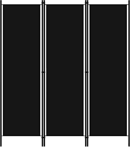 Paravent Outdoor Wetterfest Blackout Curtain 3-TLG. Raumteiler Schwarz 150x180 cm