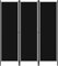 Paravent Outdoor Wetterfest Blackout Curtain 3-TLG. Raumteiler Schwarz 150x180 cm