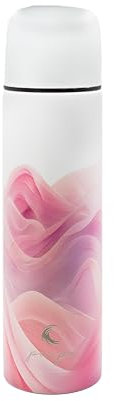 Thermos café isotherme 500ml rose poudrée – Thermo inox sans BPA avec tasse & brosse – Étanche double paroi chaud/froid – Idéal pour thé, bureau, sport, voyage – Design élégant PIMPO