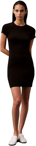 Calvin Klein Damen T-Shirt Kleid Mini mit Rundhalsausschnitt