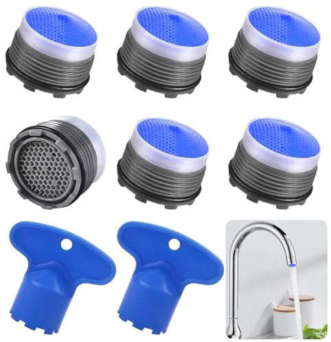 8-teilige Strahlregler für Wasserhähne, Strahlregler für Wasserhähne, Wasserhahnsieb-Strahlregler M18,5 mit 2 Strahlreglerschlüsseln für Badezimmer, Küche