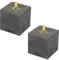 Marrakesch 2er Set Industrial Deko LED Kerze Stumpenkerze in Zement Design Quadratisch 11cm Outdoor Flackernde Led Kerzen Batteriebetrieben mit Timerfunktion für Kerzenständer Baddeko & Weihnachtsdeko