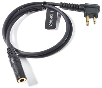 HYSHIKRA Universal Two Way Radio Audio Adapter Cable 3.5 Female to 2-pin M Connector Compatible with Motorola CP040 DP1400 GP68 GP88 GP300 XT420 XT460 (RF-M)