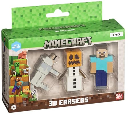 MINECRAFT 3D ERASERS - 3 PACK VER.B