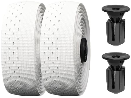 SHANGWU Bike Handlebar Tape, EVA Bike Bar Tape Road Bike, High Stain Resistance Bicycle Handlebars Tape, Extra Thick Soft & Non-Slip Comfortable Bike Grip Tape for Handlebars(Set of 2, White)