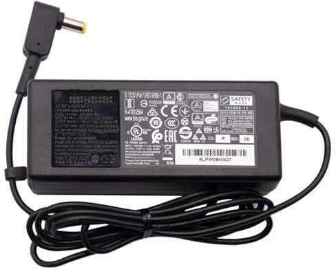 New 19V 3.42A 65W Charger Replacement For Acer Aspire 1680 Series 1684WLMi, 1685WLMi Desktop Chromebox CXV2 G227HQL Monitor Laptop Ac Adapter with UK Power Cable Cord