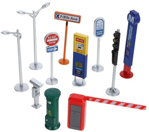 JOINPAYA 1 Satz Miniatur-transporteinrichtungen Mini -bauspielzeug Spielmatte Autospur Autos Fliesen Puzzlematte Autorennen-abenteuerspielzeug Tür Zeichen Stadt Abs