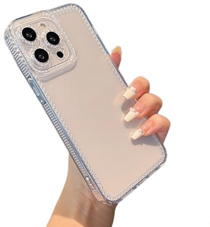 ZTOFERA Designed for iPhone 14 Pro Max 6.7 inch,Cute Clear Case for Women Girls,Sparkly Glitter Bling Flexible Soft TPU Silicone Bumper Protective Cover for iPhone 14 Pro Max,Clear