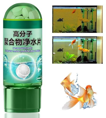 Powerful Aquarium Water Purification Tablet,New Portable Fish Tank Cleaner,Algae Remover Safe for Fish and Plant,Aquarium Cleaner,Quick Clear for F/ish T/ank, Algae Remover F/ish T/ank for Clean Water