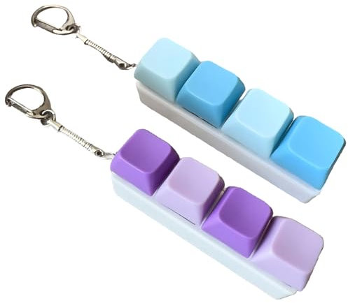 Lot de 2 Porte-clés Fidget Toys avec Touches Colorées pour Fête, École - Clavier Amusant pour Soulager le Stress, Cadeau