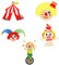 5 Pcs Circus Series Embroidered Patches Lovely Clown Iron On Patches Clothing Sewing for Clothes Bag Clown Iron On Circus Series Embroidered for Dress Jeans