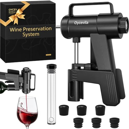 Electric Wine Preservation System with Opener, Aerator & Dispenser | Built-In Aerator, Electric Opener, Precision Dispenser and Vacuum Technology Help Preserve Opened Wine for up to 5 Weeks.
