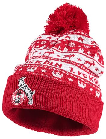1. FC Köln Beanie „Rut un Wiess“ – Offizielle Fan Mütze Rot Weiß – Wintermütze Herren Damen – Strickmütze Fußball Bundesliga – Warm & Komfortabel