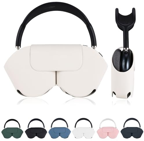 Lukvcoe Smart Hülle Schutzhülle für Apple AirPods Max, Weiche PU Leder Hülle mit Schlafmodus & Staubschutz, Leichte Transportcase Kompatibel mit AirPod Max Kopfhörer - Beige