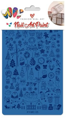 Christmas Nail Stencils - Stainless Steel Reindeer & Tree Design Templates for Holiday Home Salon DIY Nail Art, Durable Precise Detailing Manicure Tools for Enthusiasts