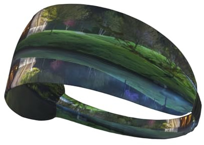 Elastisches Sport-Stirnband mit Aufdruck Chalet by the Lake, geeignet für Laufen, Fitness, Tennis, Yoga