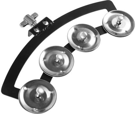 PRETYZOOM Militär mit 8 Silbernen Schellen Trommel Handglocke aus Robustem Metall für Anfänger Percussion Instrument für Schlagzeug Handpercussion bei Auftritten