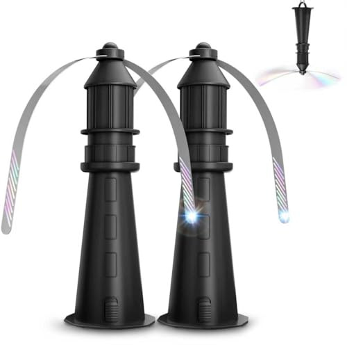 Scaccia Mosche, Ventilatore da Tavolo Anti Mosche con Ali Olografiche, Appendibile per Interni ed Esterni, Protezione Insetti Fisica per Campeggio, Giardino e Terrazza – Batterie non incluse 2Pcs