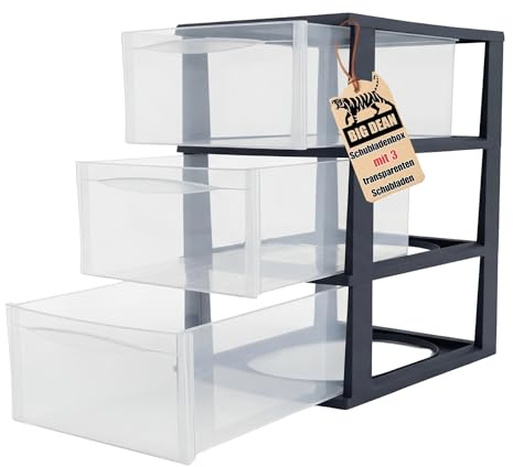 Große Schubladenbox A4 Schubladenschrank Schreibtisch Organizer Transparent