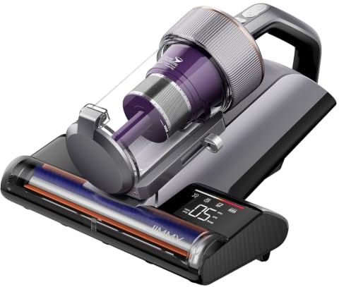 Jimmy Aspirador de Ácaros BX8 Pro, 600W Potente Aspirador de Mano para Colchón, 99% Esterilización UV-C Calefacción Grafeno 65°C Limpieza del colector de Polvo en 1 Clic para Ropa de Cama y sofá