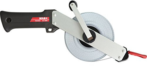 SOLA TRACKER R - Maßband 50m / 13mm - Stahlband, weiss lackiert mit mm Skala - Genauigkeitsklasse II - Bandmaß mit Multifunktions-Endhaken - Metermaß Länge - 20m, 30m, 50m