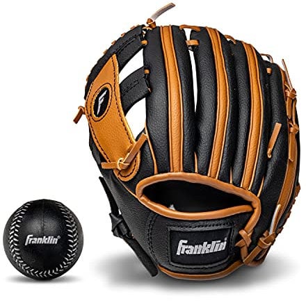 Franklin Sports RTP Teeball Performance Handschuhe & Ball Combo, Unisex, Schwarz/Braun