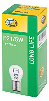 HELLA 8GD 002 078-221 Glühlampe - P21/5W - Long Life up to 3x longer lifetime - 12V - 21/5W - Sockelausführung: BAY15d - Schachtel - Menge: 10