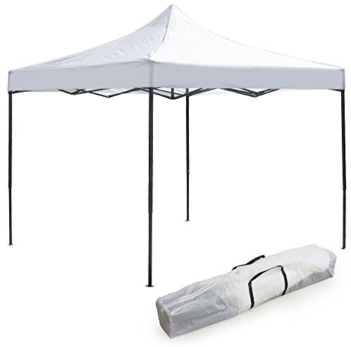 GAZEBO RICHIUDIBILE 3X3 Mt IN PVC PADIGLIONE AUTOMATICO IN TESSUTO A FISARMONICA COLORE BIANCO CON SACCA DA TRASPORTO
