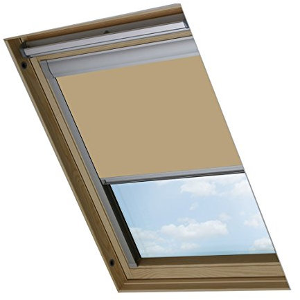 Bloc Skylight Blind for Velux Roof Windows Blockout, Fabric, Biscuit, 105x15x7 cm