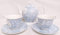 Rainbow Decors Blue Lace Service à thé en porcelaine anglaise pour deux personnes avec 1 théière, 2 tasses et 2 soucoupes décorées à la main au Royaume-Uni Motif fleurs bleues et blanches