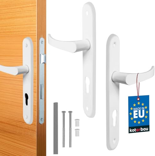 KOTARBAU® Türgriff 72 mm Rechts Links für Profilzylinder Weiß Türgarnitur Türbeschlag Türdrücker Türklinke Drückergarnitur Zimmertür Klinke Alu