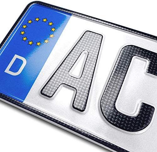 schildEVO 1 Carbon Kfz Kennzeichen | 460 x 110 mm | Kurzes Autokennzeichen 46 cm | OFFIZIELL amtliches Nummernschild | DIN-Zertifiziert – EU Wunschkennzeichen mit individueller Prägung