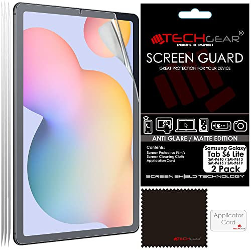 TECHGEAR 2 Stück Anti Glare Matt Displayfolie Kompatibel mit Samsung Galaxy Tab S6 Lite 10.4 Zoll 2024/2022/2020 (SM-P610/P613/P615/P619/P620/P625), Matt Displayfolie, Blendschutz Schutzfolie