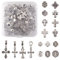 PandaHall 70 Stück tibetisches Silber Kreuz Kruzifix Spacer Perlen Metall Religiöse Kreuz baumeln Charms Anhänger für Schmuck Handwerk Herstellung Loch: 1-5 mm