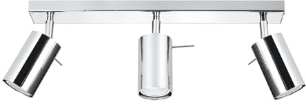SOLLUX lighting Deckenlampe Deckenleuchte Deckenstrahler Stahl 3 Flammig Chrom RING