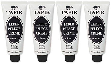 TAPIR - Lederpflegecreme schwarz in Alutube - 75 ml - 4er Pack