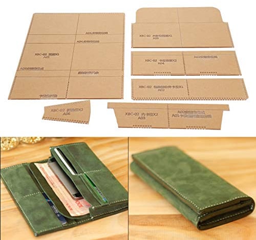 klare Acryl Brieftasche Vorlage, Transparente Muster Schablone für Lederhandwerk Bastelprojekte