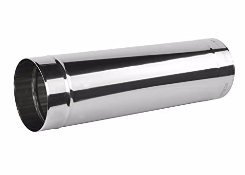 Stainless Steel Stove Pipe - 100mm / 4 - 33cm - Chimney Flue Liner Ducting Tube