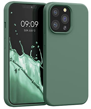kwmobile Case Compatible with Apple iPhone 13 Pro Case - TPU Silicone Phone Cover with Soft Finish - Forest Green