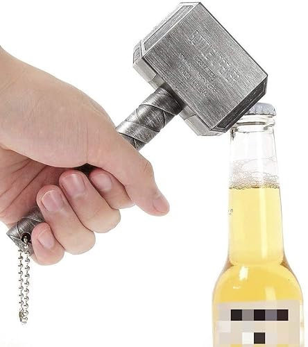 Norhogo Apribottiglie di birra, a forma di martello di Thor, perfetto per bar e uso domestico, End Game & Infinity War Velft, accessorio creativo (argento)