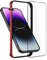 Bumper Hülle Kompatibel mit iPhone 14 Pro 6.1 inch, Dünne Schutzhülle Metall Bumper Case mit Weichem TPU [Keine Signalstörung] [Unterstützung Wirless Charging] mit iPhone 14 Pro, Rot