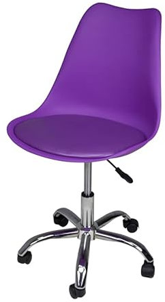 Sedia da Ufficio Girevole, Sedia da scrivania Viola con rotelle MOD. Sally