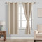 JIUZHEN Vorhänge Blickdicht mit Ösen Verdunklungs Gardinen Schlafzimmer Blickdichte Vorhänge Ösenschal Vorhang gegen Kältes und Hitze Curtains Blackout ThermoVorhang 2er Set 137x117cm(HxB) Beige