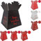 Valentines/Love/Anniversary Bouquet Box Vase - Transportation/Display Flower Box (Black & Red Happy Valentines Day)