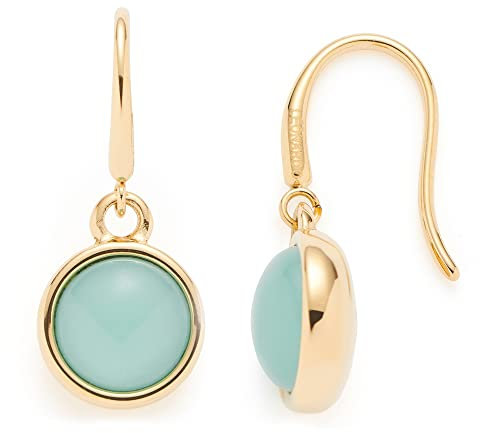 JEWELS BY LEONARDO Ohrhänger Bea 1 Paar • Ohrringe aus goldfarbenem Edelstahl • frei beweglicher, türkisfarbener Glas-Cabochon • Schmuck Geschenk für Frauen • 023060