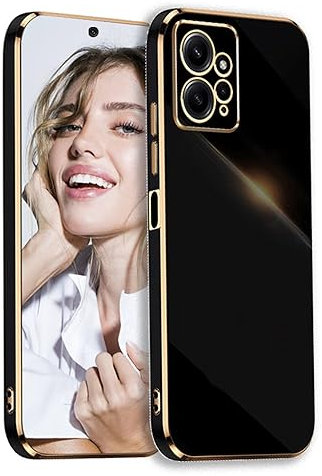 POUHYE Funda para Xiaomi Redmi Note 12 4G Carcasa Silicona, Protección Cámara Ultra Fina Galvanizado Suave TPU Bumper Resistente Antigolpes Móvil Case para Xiaomi Redmi Note 12 4G Negro