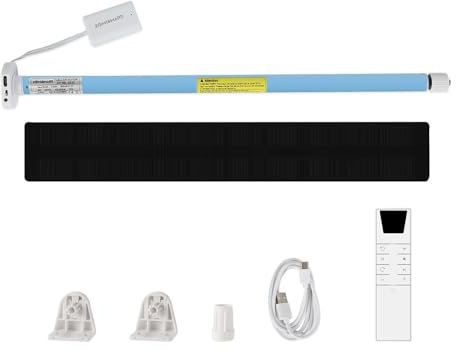 Wiederaufladbarer Zigbee Rollomotor für17/25/28mm-Rohre,intelligenter Jalousienmotor,automatischer Vorhangöffner App/Sprache,Tuya Zigbee-Hub erforderlich(+Solarpanel,9Wege-Fernbedienung)