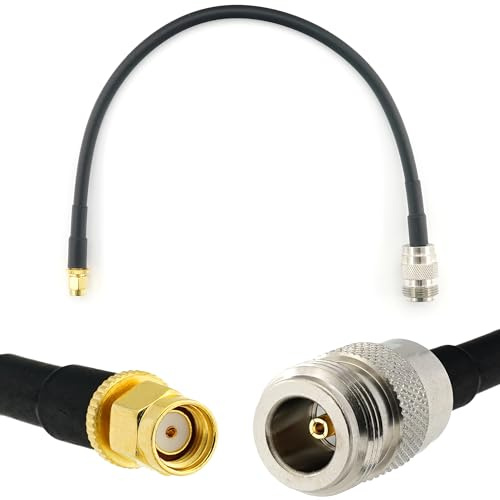 30cm RP-SMA Stecker auf N Buchse Koaxialkabel — 0.3 Meter Verlustarmes HF-240 (LMR 240 Äquivalent) Antennenkabel 50ohm Verlängerungskabel — für WiFi Router Antenne Wireless RF WLAN Radio Modem